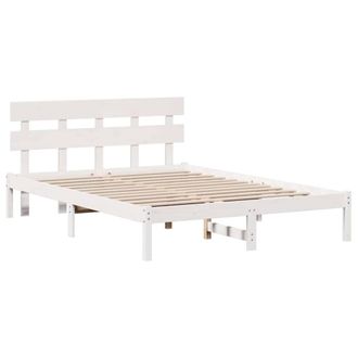 Berkfield Home Bed Frame with Headboard White 150x200 cm Solid Wood Pine