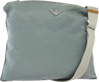 Prada Pre-owned Nylon Cross Body Bag - Dames - Vintage Schoudertas - Blauw - ONE Size - Nylon - Vintage
