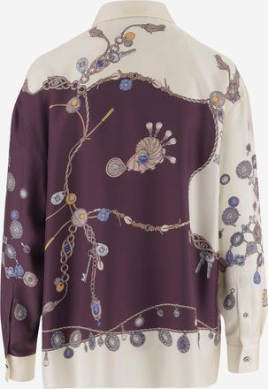 Versace Womens Silk Shirt With Print Multicolour