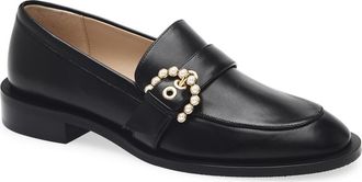 Stuart Weitzman Piper Faux Pearl Buckle Loafer in Black at Nordstrom Rack, Size 11.5