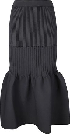 CFCL Hoge taille stretch midi rok - Dames - Midirokken - Zwart - L - Rokken