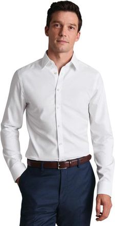 CHARLES TYRWHITT Non-Iron Twill Point Collar Shirt in White at Nordstrom, Size 15.5 - 33