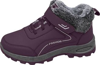 Generic Snow Boots Womens Outdoor Fur Lining Winter Shoes Waterproof Warm Hiking Booties Cold Weather Anti Slip Lightweight Ankle Bootie Ladies Slip On Boots 