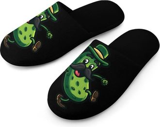 Generic Pickle Print Mens Slippers Warm Non-Slip Houes Shose Spa Slipper for Home Bedroom