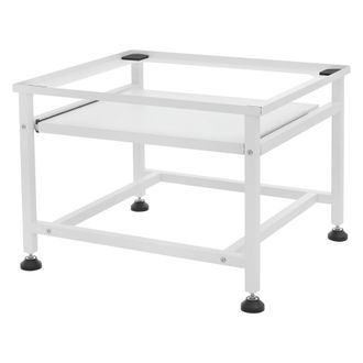 ML Design Ml-design Pedestal Para Lavadora O Secadora Con Estante Extra&iacute;ble Blanco 62,5 X 53,5 X 45 Cm De Acero, Capacidad Hasta 150kg Pies Regulables Soporte A
