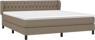 vidaXL Vidaxl - Cama Box Spring Con Colch&oacute;n Tela Gris Taupe 180x200 Cm