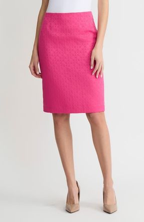 Kasper Textured Zip Pencil Skirt in Pink Perfection at Nordstrom, Size 12