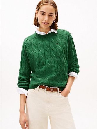Tommy Hilfiger Cable Knit Soft Wool Relaxed Jumper