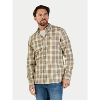 Raging Bull Suffolk Long Sleeve Checked Shirt in Tan at Nordstrom, Size Xxx-Large
