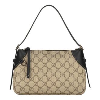 Gucci GG Emblem Small Shoulder Bag - female - Gucci - Shoulder Bags - Beige - ONE SIZE - Bags