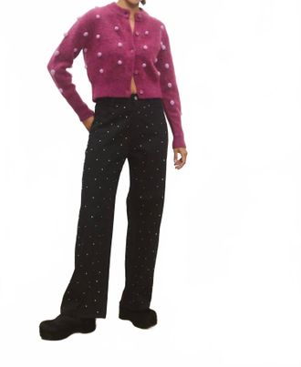 Alemais Elia Cropped Cardigan In Mulberry