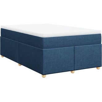 vidaXL Cama Box Spring Con Colch&oacute;n Tela Azul 120x200 Cm Vidaxl