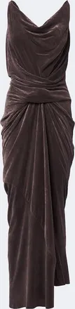 Rick Owens Strutter draped gathered velvet maxi dress