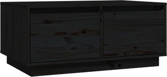 vidaXL Vidaxl - Mesa De Centro De Madera Maciza De Pino Negro 80x50x35 Cm
