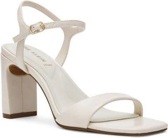 Anne Klein Beata Ankle Strap Sandal in Bone Crinkle at Nordstrom, Size 6.5