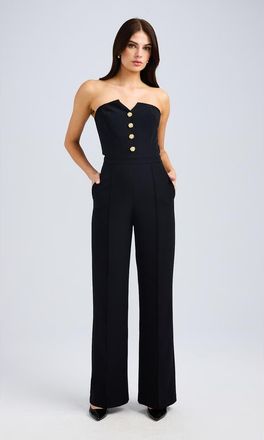 Generation Love Camilo Crepe Jumpsuit in Black at Nordstrom, Size 12
