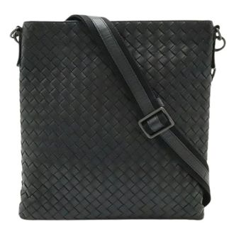 Bottega Veneta Pre-owned Cross Body Bags, female, Black, Size: ONE SIZE Pre-owned Intrecciato Leather Shoulder Bag