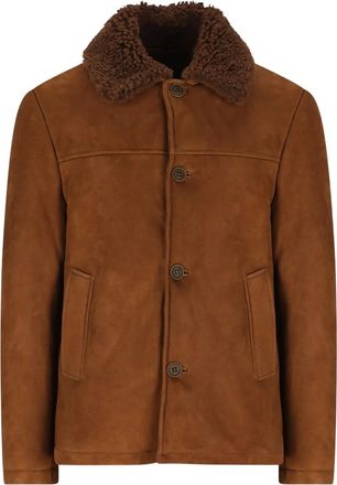 Salvatore Santoro shearling collar jacket - Brown