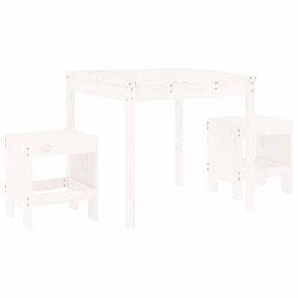 Berkfield Home 3 Piece Garden Bistro Set White Solid Wood Pine