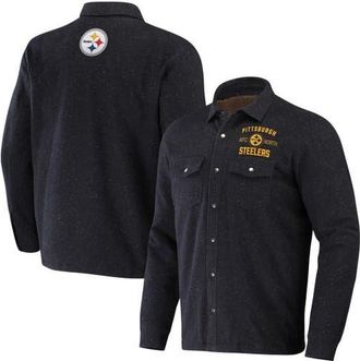 NFL Mens NFL x Darius Rucker Collection by Fanatics Charcoal Pittsburgh Steelers Shacket Full-Snap Jacket at Nordstrom, Size Small