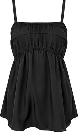 Tela Satijnen Tanktop - Dames - Tops zonder mouwen - Zwart - M - Satijn - Tops