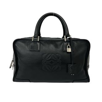 Loewe Black Leather Boston Bag Handbag Tote Bag (Pre-Owned)