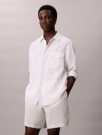 Calvin Klein Pantalones Cortos Fluidos En Mezcla De Lino
