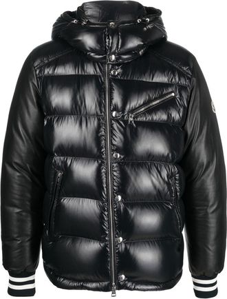 Moncler padded detachable-hood jacket - men - Polyamide/Lambskin/Feather Down/Polyamide - 2 - Black