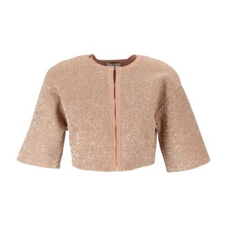 Elisabetta Franchi Dames, Truien, Beige, Maat: S