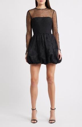 Saylor Saoirse Stud Long Sleeve Minidress in Black at Nordstrom Rack, Size X-Small