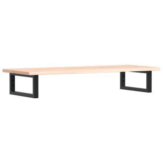 Berkfield Home Basin Shelf Wall Mounted Steel & Solid Wood Oak in Light Tan