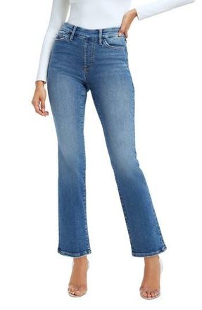 Good American Pull-On Straight Leg Jeans in Indigo490 at Nordstrom Rack, Size Small