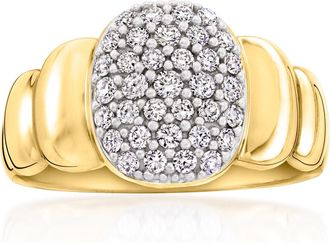 Ross-Simons Lab-Grown Diamond Puffy Cluster Ring in 18kt Gold Over Sterling