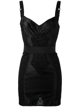 Dolce & Gabbana corset-style satin minidress - women - Cotton/Nylon/Nylon/Spandex/Elastane/Spandex/Elastane - 48 - Black