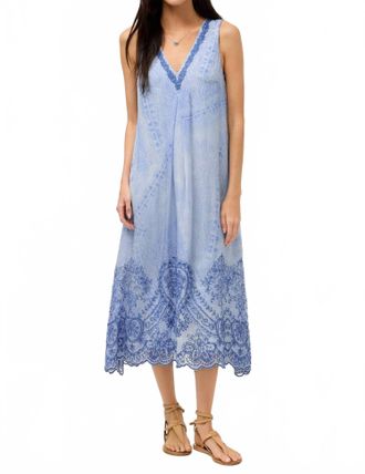 Johnny Was Quinlin Midi Dress Victorian Glass In Classic Denim