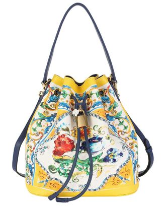 Tiffany & Fred Saffiano Leather Painted Leather Bucket Bag