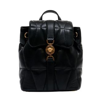 Versace Backpacks, female, Black, Size: ONE SIZE Kleio Quilted Nappa Backpack