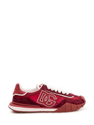 Dolce & Gabbana Burgundy Logo Sneakers