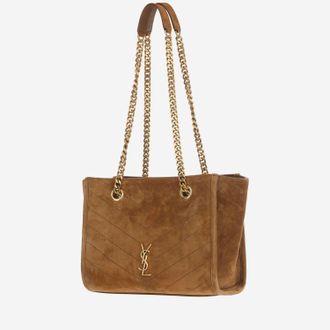 Saint Laurent Womens Shoulder Bag Le 5 &Agrave; 7 Soft Hobo Orange Suede Orange-Caramel-Cognac Orange/caramel/cognac