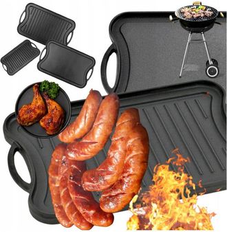 OEM Parrilla De Hierro Fundido De Doble Cara Para Mega Hornea 51x26cm