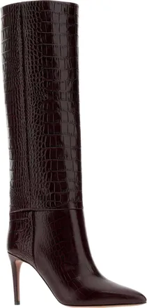 PARIS TEXAS Womens Burgundy Leather Boots Rouge Noir Stivali
