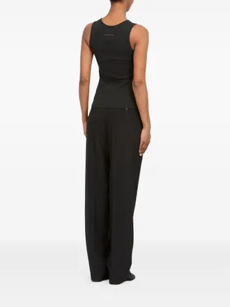 Maison Margiela Logo-Plaque Ribbed Tank Top - Black