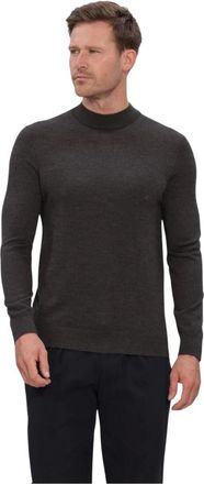 Profuomo Pullover met mocknek van extrafijne merinowol - Heren - Truien - Grijs - Maat: S Wol
