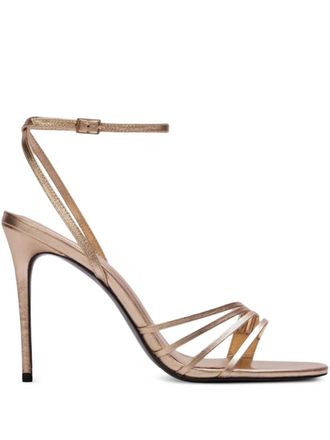 Black Suede Studio Ella metallic multi-strap sandals - women - Calf Leather/Calf Leather/Calf Leather - 36.5 - Gold