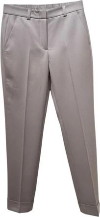 PESERICO Cropped Broeken - Dames - Vrijetijds broeken - Beige - L - Leer - Broeken
