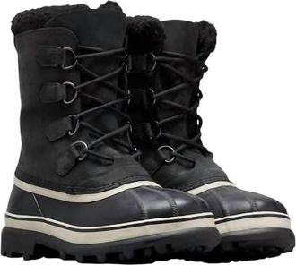 Sorel Mens Caribou Waterproof Boot In Black/dark Stone