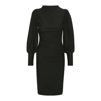 Gestuz Black Puff Dress with Draped Details - female - Gestuz - Short Dresses - Black - 2XS - Dresses