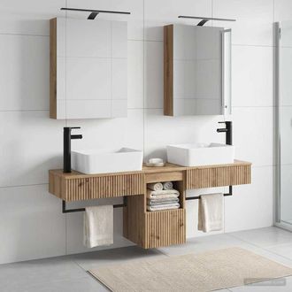 vidaXL Vidaxl Set Di Armadi Da Bagno 5 Pz Rovere Artigianale