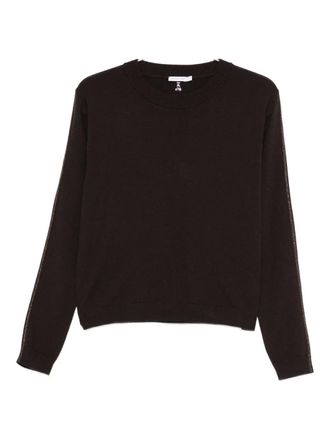 Patrizia Pepe crew-neck wool sweater - women - Wool - III - Brown