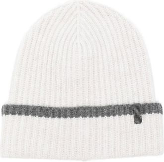 Brunello Cucinelli Berretto a coste in cashmere - Grigio